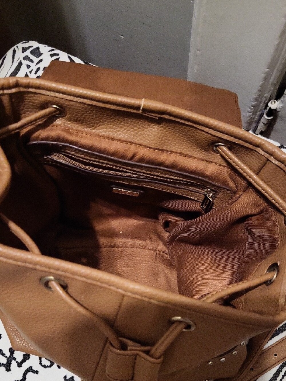 GUESS Tan Studded Drawstring Backpack - Picture 4 of 8